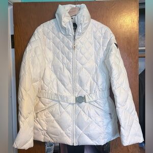 Guess White Quilted Puffer Jacket